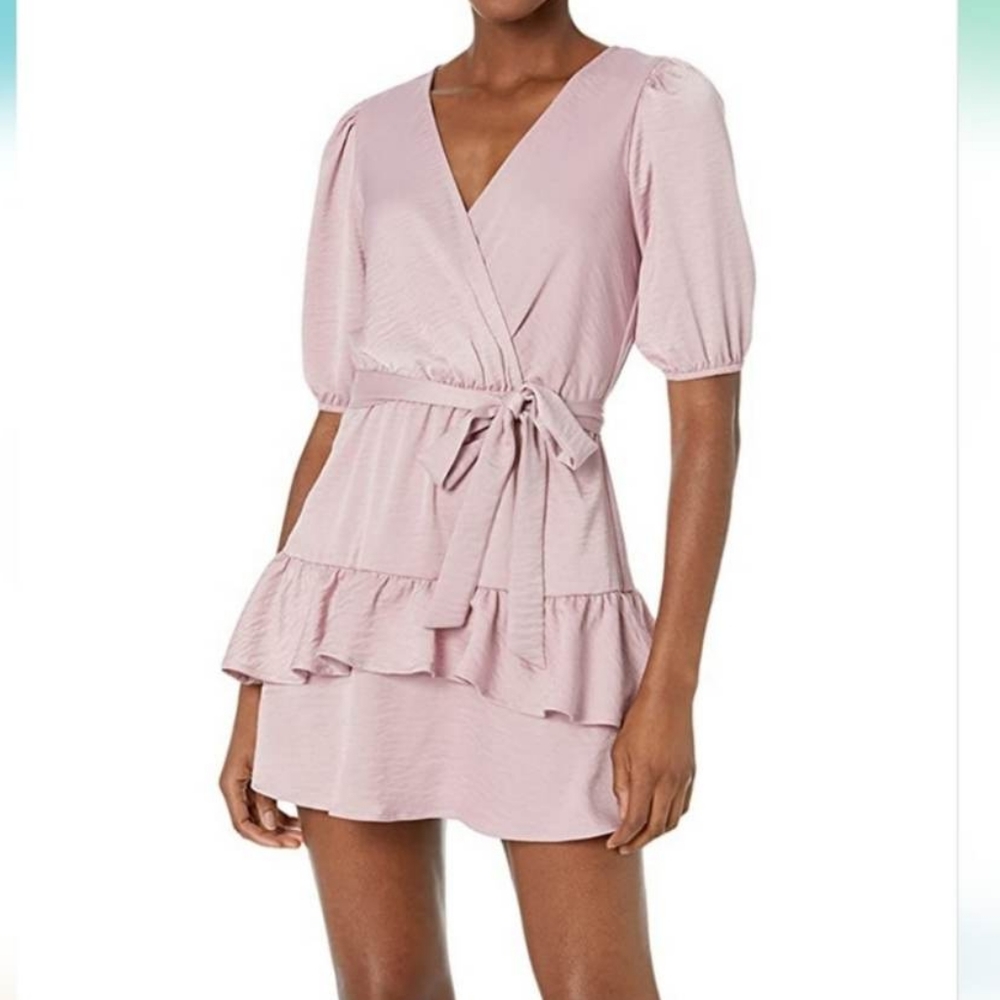 Speechless Pink Balloon Short Sleeve Wrap Dress Size XL *MISSING BELT* NWT